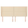 vidaXL Cabeceira de cama c/ abas tecido 163x23x118/128 cm creme