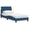 vidaXL Cama com colch&atilde;o 90x200 cm tecido azul