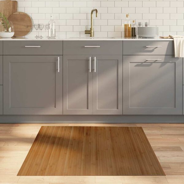 vidaXL Tapete retangular 100x100 cm bambu castanho