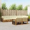 vidaXL Conjunto de Sof&aacute;s para Exterior 8 pcs Natural e Creme
