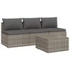 vidaXL 4 pcs conjunto lounge de jardim c/ almofadões vime PE cinzento