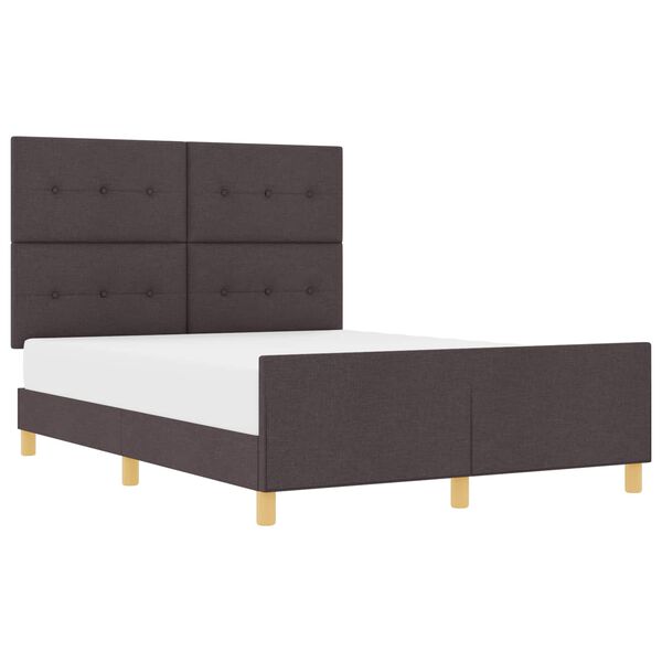 vidaXL Estrutura da Cama Castanho escuro 140 x 190 cm tecido