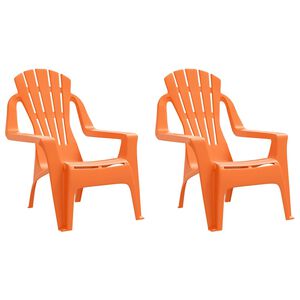 vidaXL Cadeiras de jardim infantis 2 pcs PP aspeto de madeira laranja