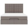 vidaXL Estrutura de cama otomana com colch&atilde;o tecido cinzento 140x190cm