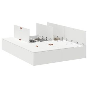 vidaXL Estrado de cama com arruma&ccedil;&atilde;o Branco 135 x 190 cm