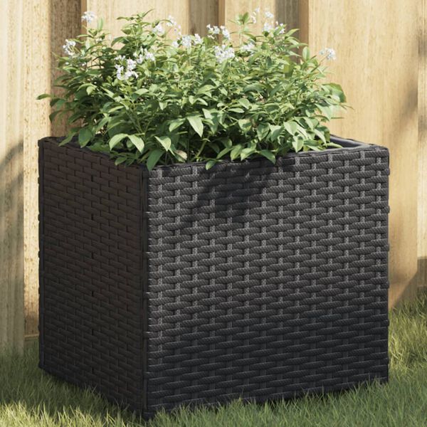 vidaXL Vaso/floreira de jardim 36x30x32 cm vime PE preto