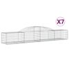 vidaXL Cestos gabi&atilde;o arqueados 7 pcs 300x50x40/60 cm ferro galvanizado