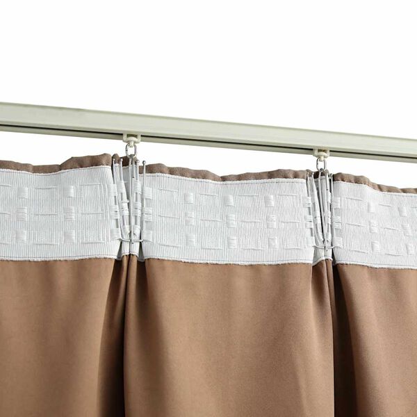 vidaXL Cortinas blackout c/ganchos 2pcs 140x225cm cinzento-acastanhado