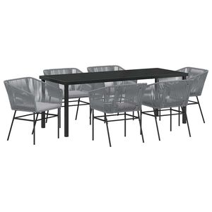 vidaXL Conjunto de Jantar para Jardim 7 unid. Cinzeto