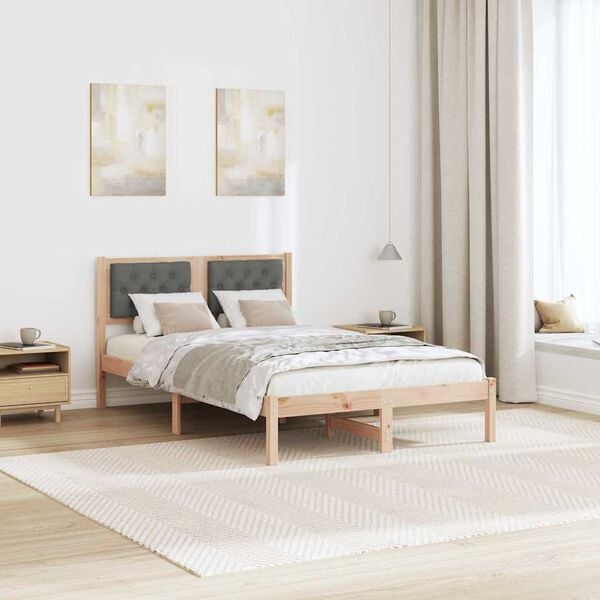 vidaXL Estrutura da Cama com cabeceira Cinza Escuro 120 x 200 cm