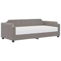 vidaXL Sofá-cama com colchão 80x200 cm tecido cinzento-acastanhado