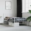 vidaXL Estrutura de cama com cabeceira e p&eacute;s 80x200 cm metal branco