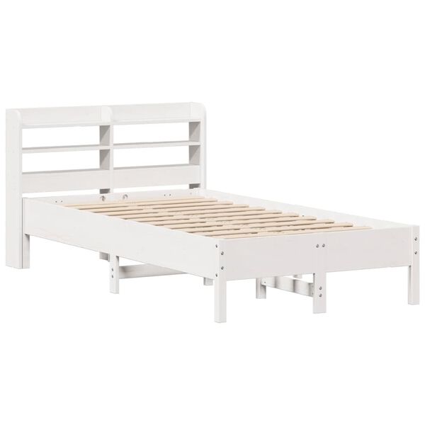 vidaXL Cama sem colch&atilde;o 100x200 cm madeira de pinho maci&ccedil;a branco