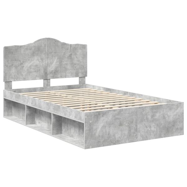 vidaXL Estrutura da Cama com cabeceira Concreto 120 x 190 cm