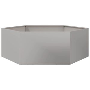 vidaXL Vaso/floreira de jardim hexagonal 138x120x45 cm a&ccedil;o inoxid&aacute;vel