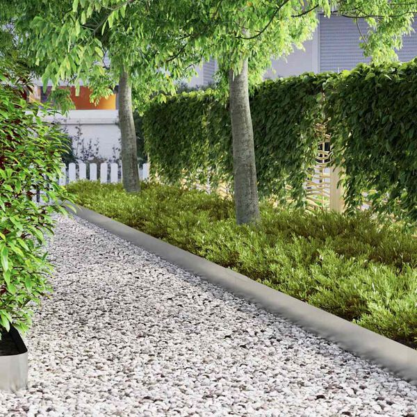 vidaXL Acabamento para Gramado Prateado 450 x 0.05 x 15 cm