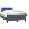 vidaXL Cama box spring c/ colch&atilde;o e LED 120x220 cm veludo cinzento-escuro
