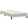 vidaXL Cama com molas/colch&atilde;o cinzento-claro 90x220 cm veludo