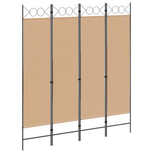 vidaXL Divis&oacute;ria de Quatro Pain&eacute;is Bege 160 x 180 cm Tecido