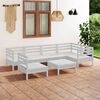 vidaXL 7 pcs conjunto lounge de jardim pinho maci&ccedil;o branco