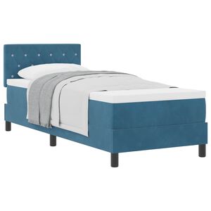 vidaXL Cama Box com colch&atilde;o Azul Escuro 80 x 200 cm Veludo