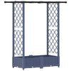 vidaXL Cama Elevada com Treli&ccedil;a e Telhado Cinzento 122,5 x 40 x 121 cm