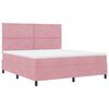 vidaXL Cama Box com colch&atilde;o com cabeceira Rosa 180 x 200 cm Veludo