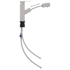 vidaXL Torneira extra&iacute;vel p/ lavat&oacute;rio casa de banho 157x172 mm prata