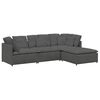 vidaXL Sof&aacute; modular c/ pufes almofadas tecido corduroy cinzento-escuro