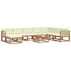 vidaXL Conjunto de Sof&aacute;s para Exterior 9 pcs Natural e Creme