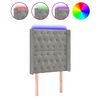 vidaXL Cabeceira cama c/ luzes LED veludo 83x16x118/128 cm cinza-claro
