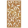 vidaXL Decoração p/muro jardim 105x55cm aço corten design folhas bambu