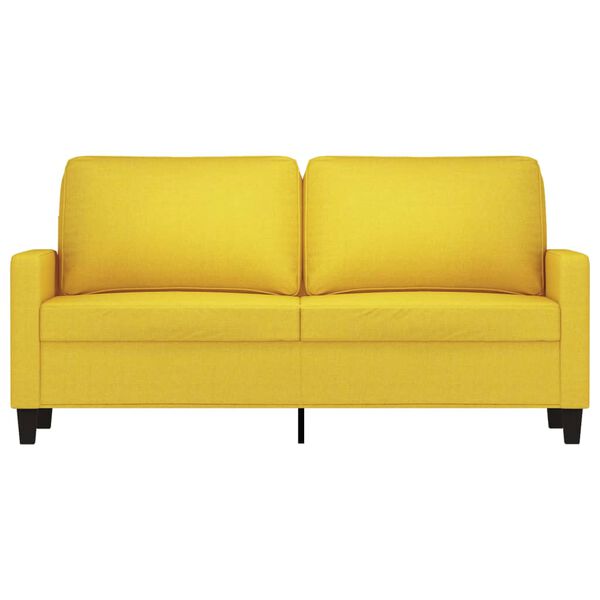 vidaXL Sof&aacute; de 2 lugares 140 cm tecido amarelo-claro
