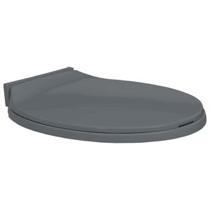 vidaXL Tampo de sanita oval com fecho suave cinzento