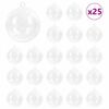 vidaXL Conjunto de Bolas de Natal 25 unid. Transparente &Oslash; 10 cm LEDs
