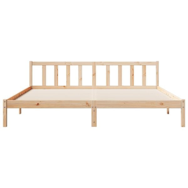 vidaXL Cama extra longa sem colch&atilde;o 200x220 cm madeira de pinho maci&ccedil;a