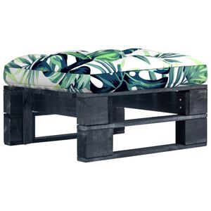 vidaXL Otomana de paletes para jardim pinho impregnado a preto