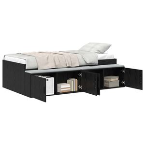 vidaXL Estrutura da Cama com gaveta Carvalho Preto 90 x 200 cm