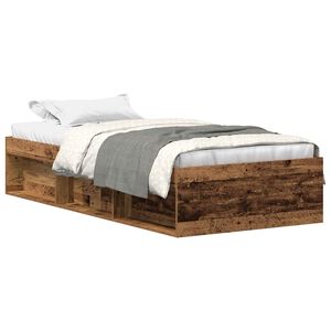 vidaXL Estrutura de cama sem colch&atilde;o 90x190cm derivados de madeira