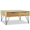 vidaXL Mesa de centro em teca maci&ccedil;a 80x80x40 cm