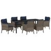 vidaXL Conjunto de Jantar para Jardim 7 unid. Cinzeto vime PE