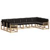 vidaXL Conjunto de Sof&aacute;s para Exterior 10 pcs Branco e Preto