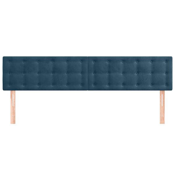 vidaXL Cabeceiras azul-escuro 200x5x78/88 cm veludo