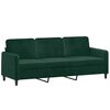 vidaXL Sof&aacute; 3 lug. c/ almofadas decorativas 180 cm veludo verde-escuro