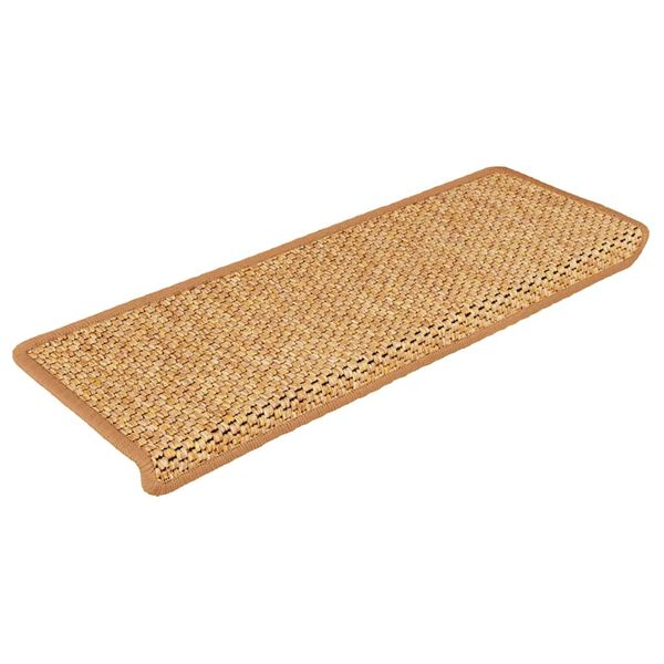 vidaXL Tapetes escada adesivos aspeto sisal 15 pcs 65x21x4 cm sisal