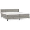 vidaXL Cama com molas/colch&atilde;o 200x200 cm veludo cinzento-claro