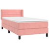 vidaXL Cama com molas/colch&atilde;o 90x200 cm veludo rosa