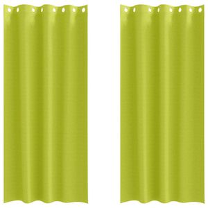 vidaXL Cortinas Blackout com Argolas 2 unid. Verde 225 x 140 cm