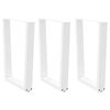 vidaXL Pernas para mesa de jantar em V 3 pe&ccedil;as, branco, 70x(72-73,3) cm, a&ccedil;o