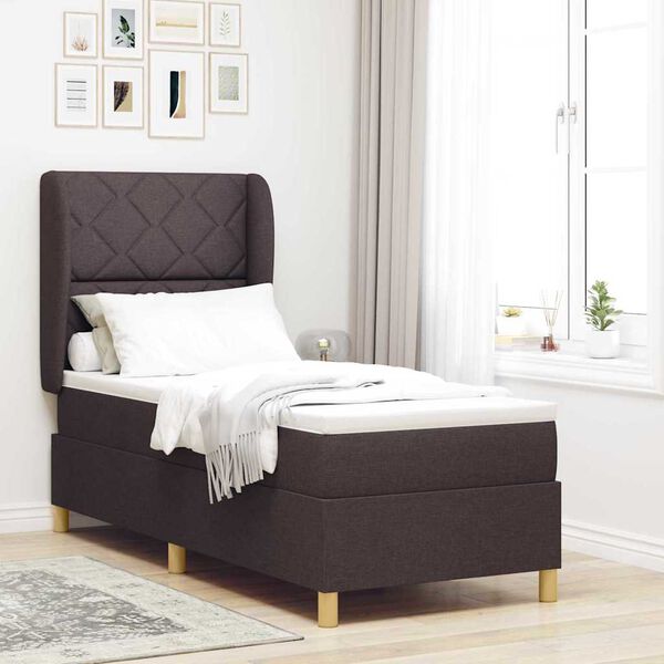 vidaXL Cama Box Springs com Colch&atilde;o Cinza Escuro 90x190 cm 80 x 200 cm